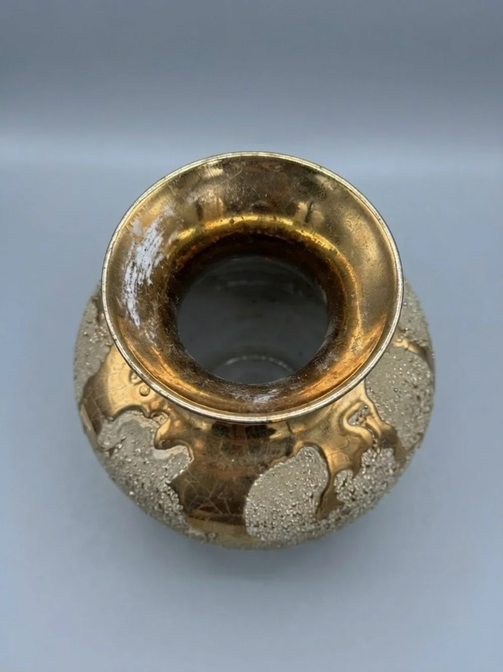 Luster Gold Textured Ceramic Vase - Home Accents
